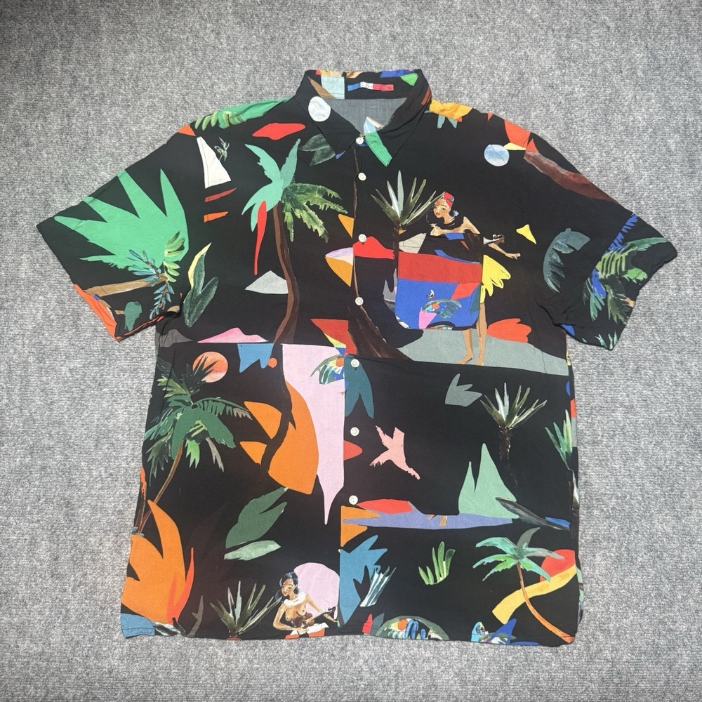 G. Kero Paris Artistic Abstract Colorful Button Up Numbered Series /135 Women XL